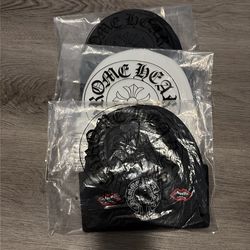 Chrome heart beanies bundle