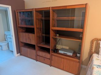 Large 3-Piece Wood Entertainment Center / Display Cabinet