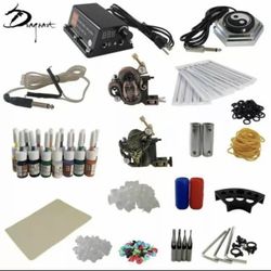 Complete Tattoo Kit 2x Tattoo Machine Gun 15x Color Inks Power Supply 