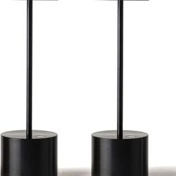 SAKRINGT 2 Pack Rechargeable Table Lamp, LED Cordless Desk Lamp,