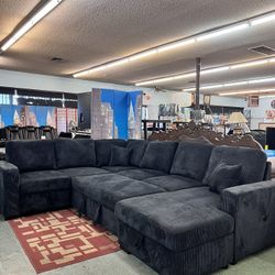 🔥Hot Deal🎉Brand New Storage Sectional With Pull Out Bed $1399 @ Furniture Mart On 4810 Watt Ave