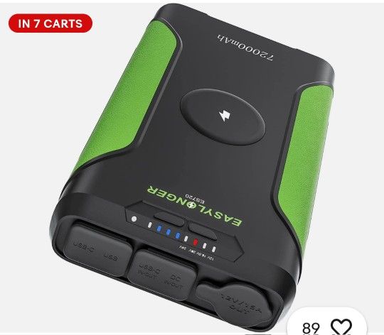 EASYLONGER Battery Backup 266Wh PD12v-24v 72000mAh 60W PD Battery Pack Outdoors