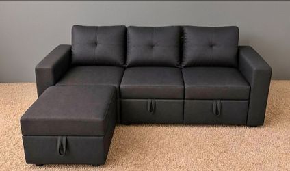 NEW black couch with storage