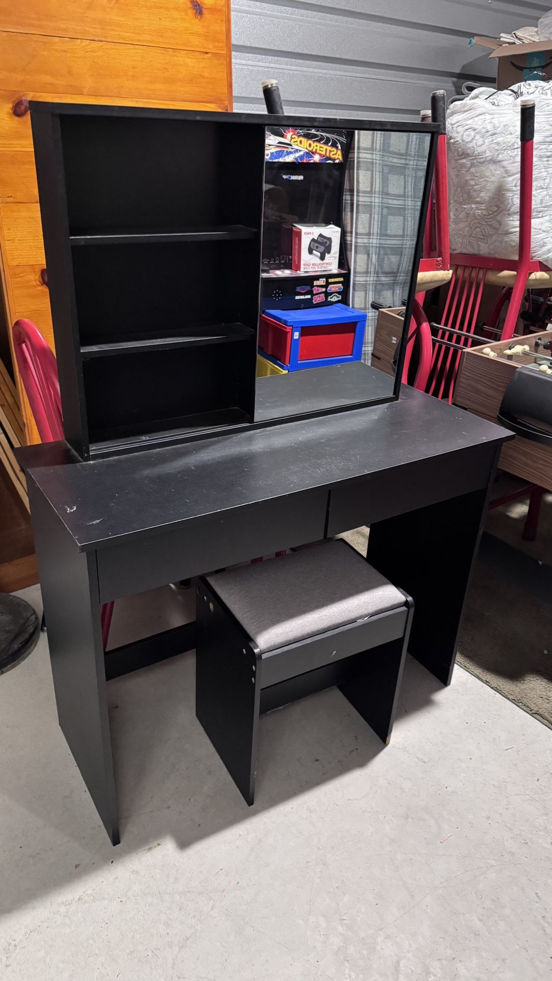 Vanity With Two Drawers And Bench Sold As Is