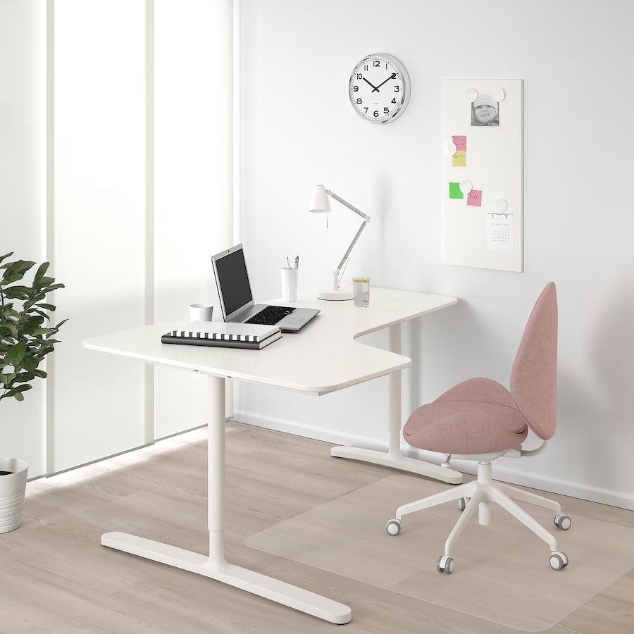 IKEA L Shape Table Corner Desk Left White 64x43 1/4’’