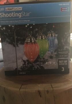 LED LightShow Shooting Star Pathway Ornament Stakes/Multicolor/ Set o3