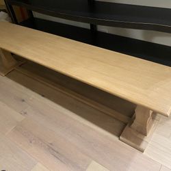 Ballard Design Solid Oak Bench 