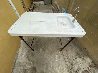 Folding Fish Cleaning Table with Sink and Faucet