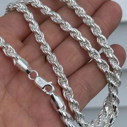 Heavy Solid Sterling Silver Rope 6mm