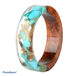 Handmade Resin Wood Rings For Women