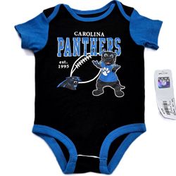 NFL Carolina Panthers Infant Bodysuit Black Blue Sir Purr 6-9M NWT Gameday Chic