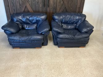 DECORO BLUE GENUINE LEATHER CHAIRS