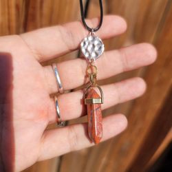 Handmade Artisan Red Jasper pendant Necklace 