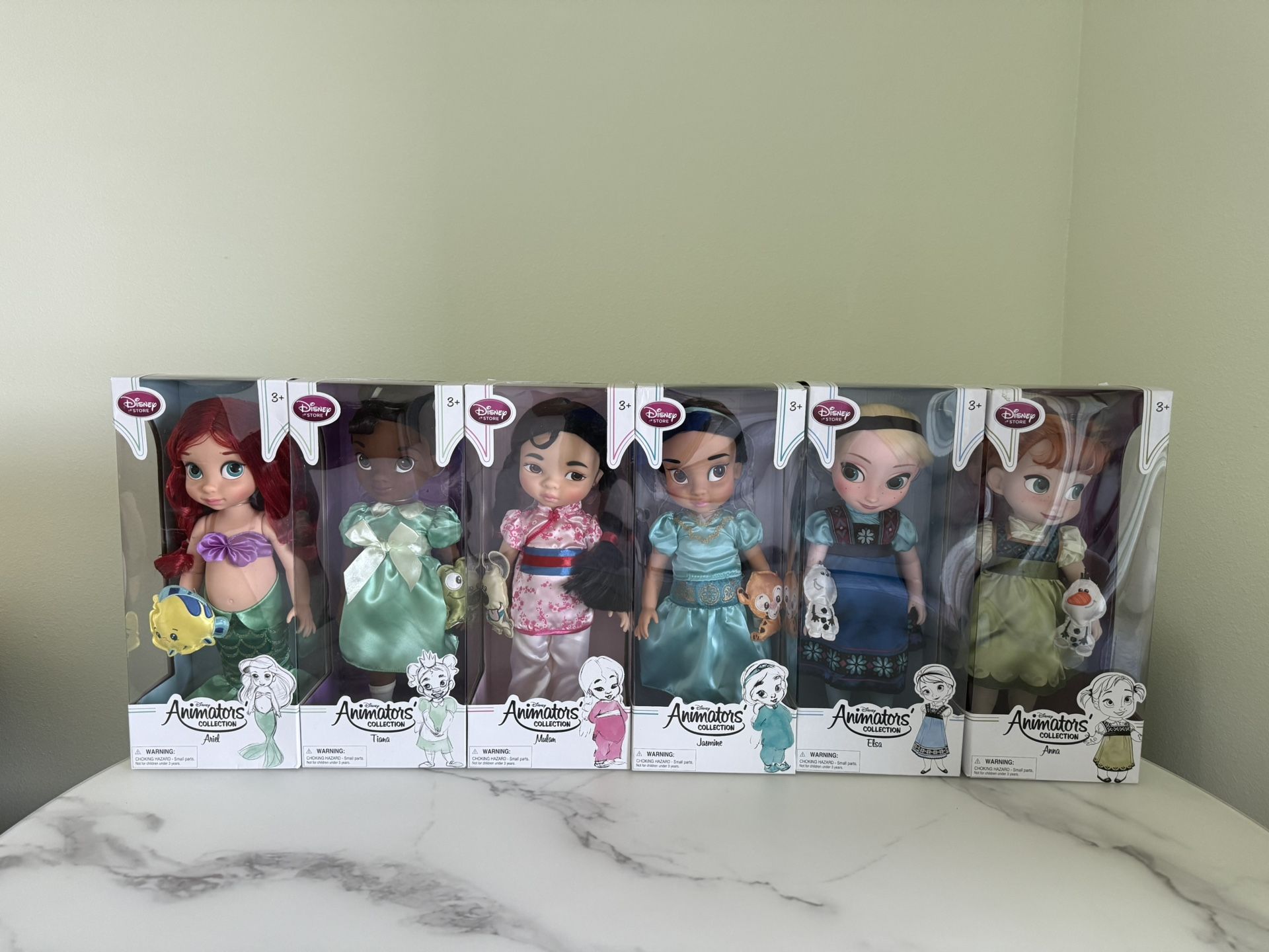 Disney Animators' 16" Doll Collection - 6 Dolls Brand New
