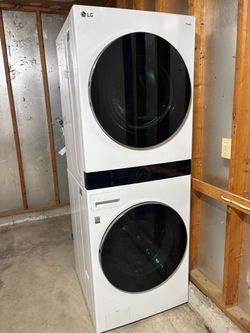 LG ThinQ Stacked Washer Dryer Unit
