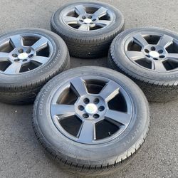 Factory 20” Chevy / gmc 6 lug rims & tires 