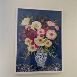 CC Art Blue Chinoiserie Floral Bouquets Bedroom Living room 