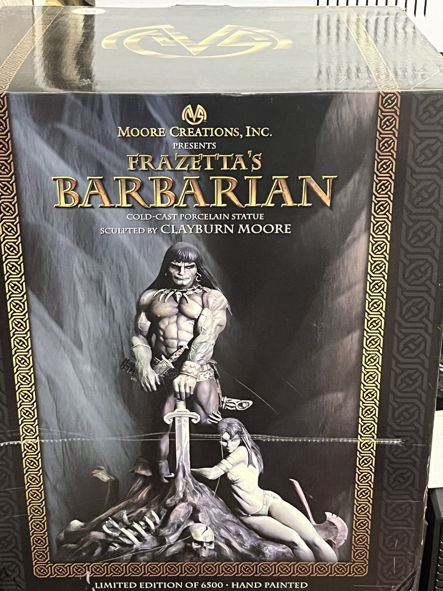 Frazetta Barbarian-Conan Cold Cast Porcelain Clayburn Moore-Sculpture #77/6500
