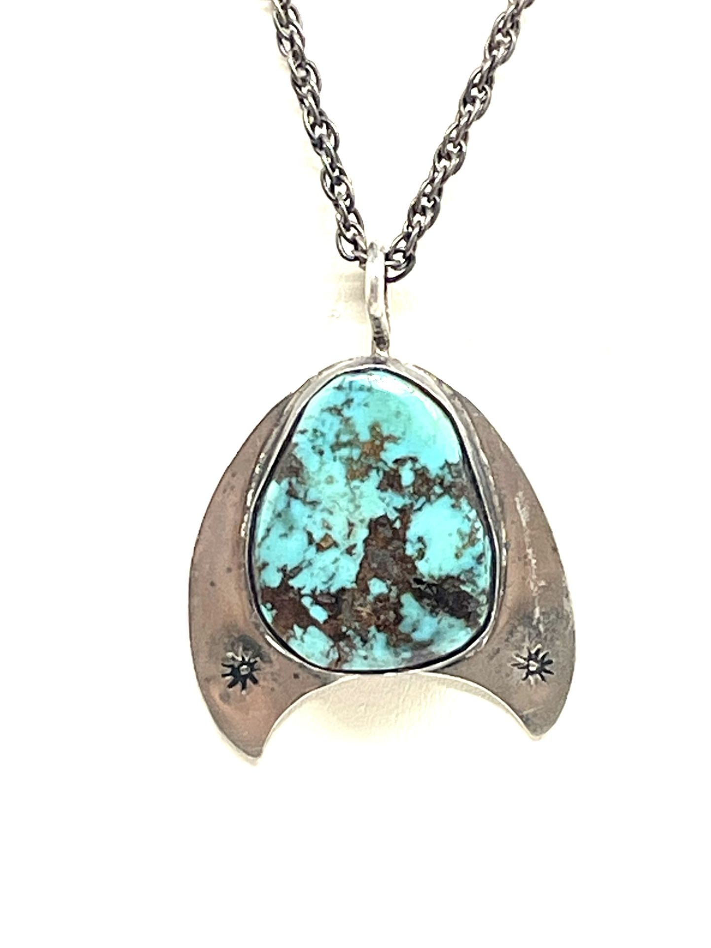 Sterling 20” Chain & Turquoise Pendant