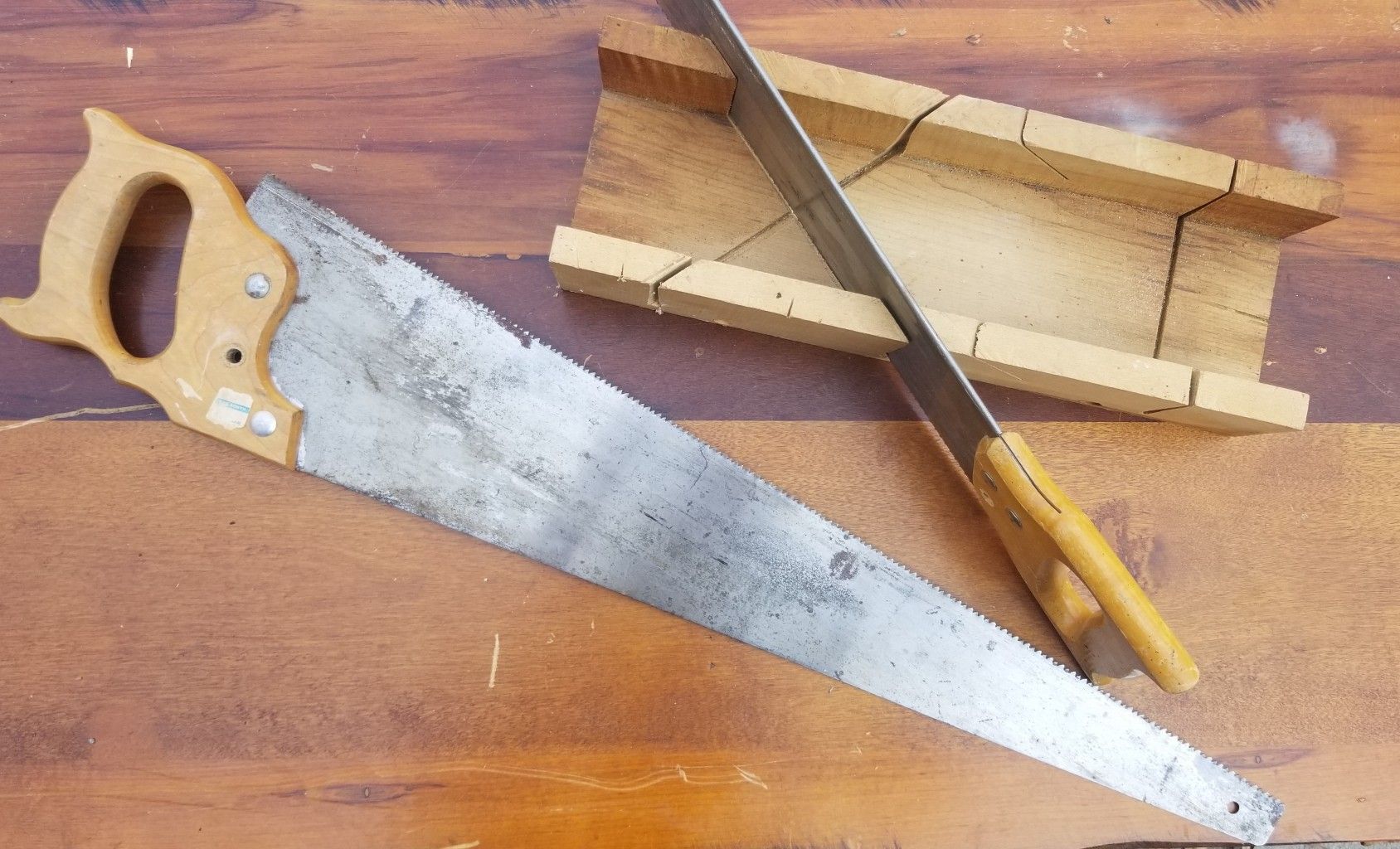 Old saws wood miter box