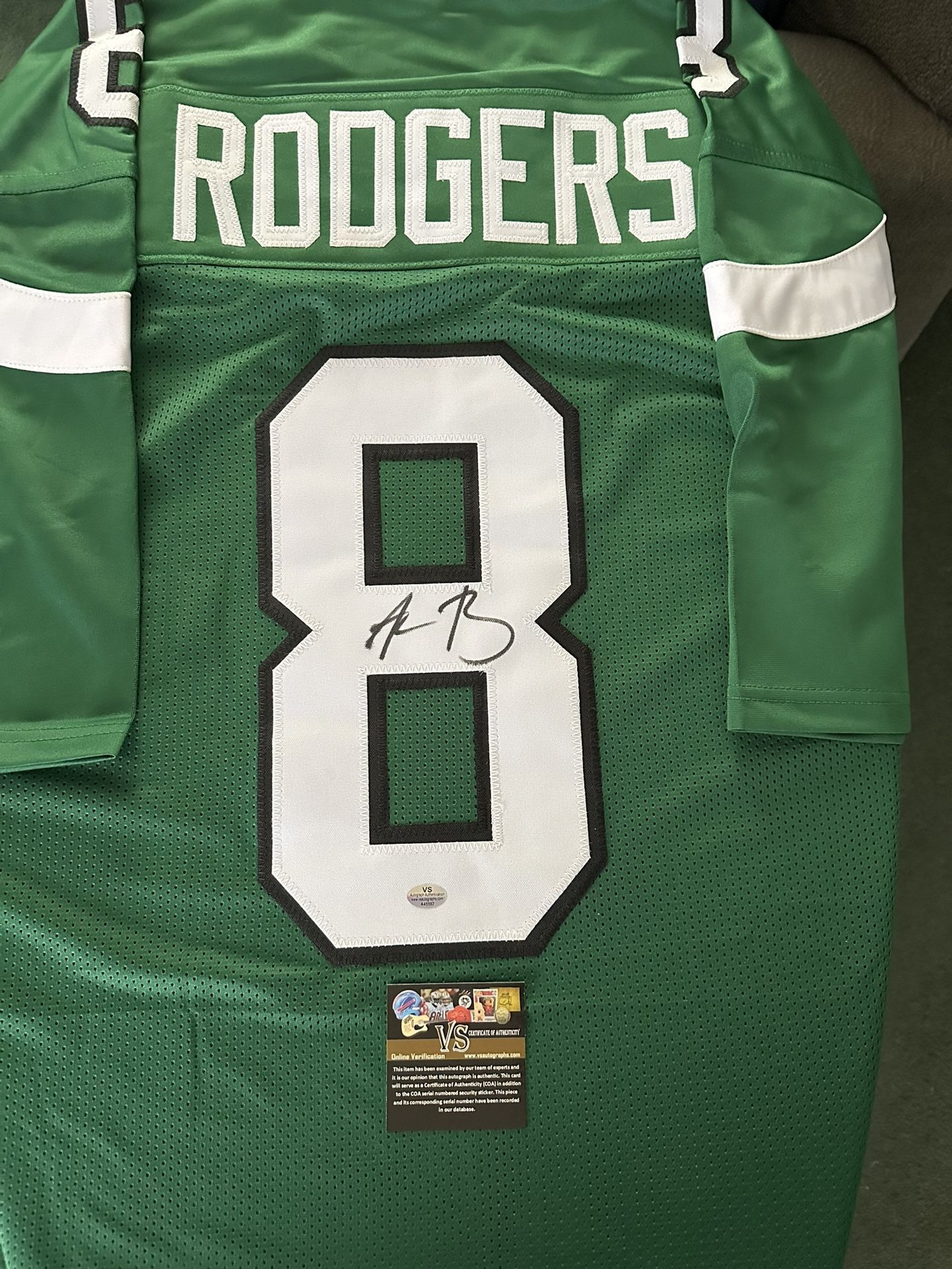 AARON RODGERS SIGNED NEW YORK JETS QB AUTOGRAPHED CUSTOM JERSEY w/COA - XL - 611