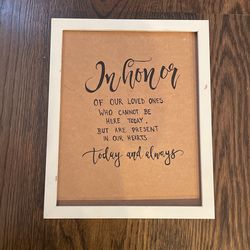“In Honor Of…” Sign For Wedding
