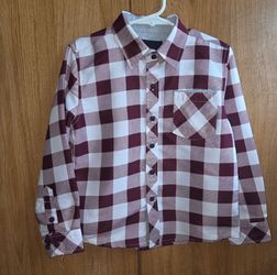 Size 4T Burgundy Buffalo Plaid l Button-Up Shirt