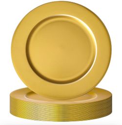 18pcs Gold Plastic Plates #party #wedding