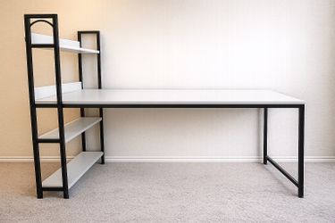 Computer desk with shelves