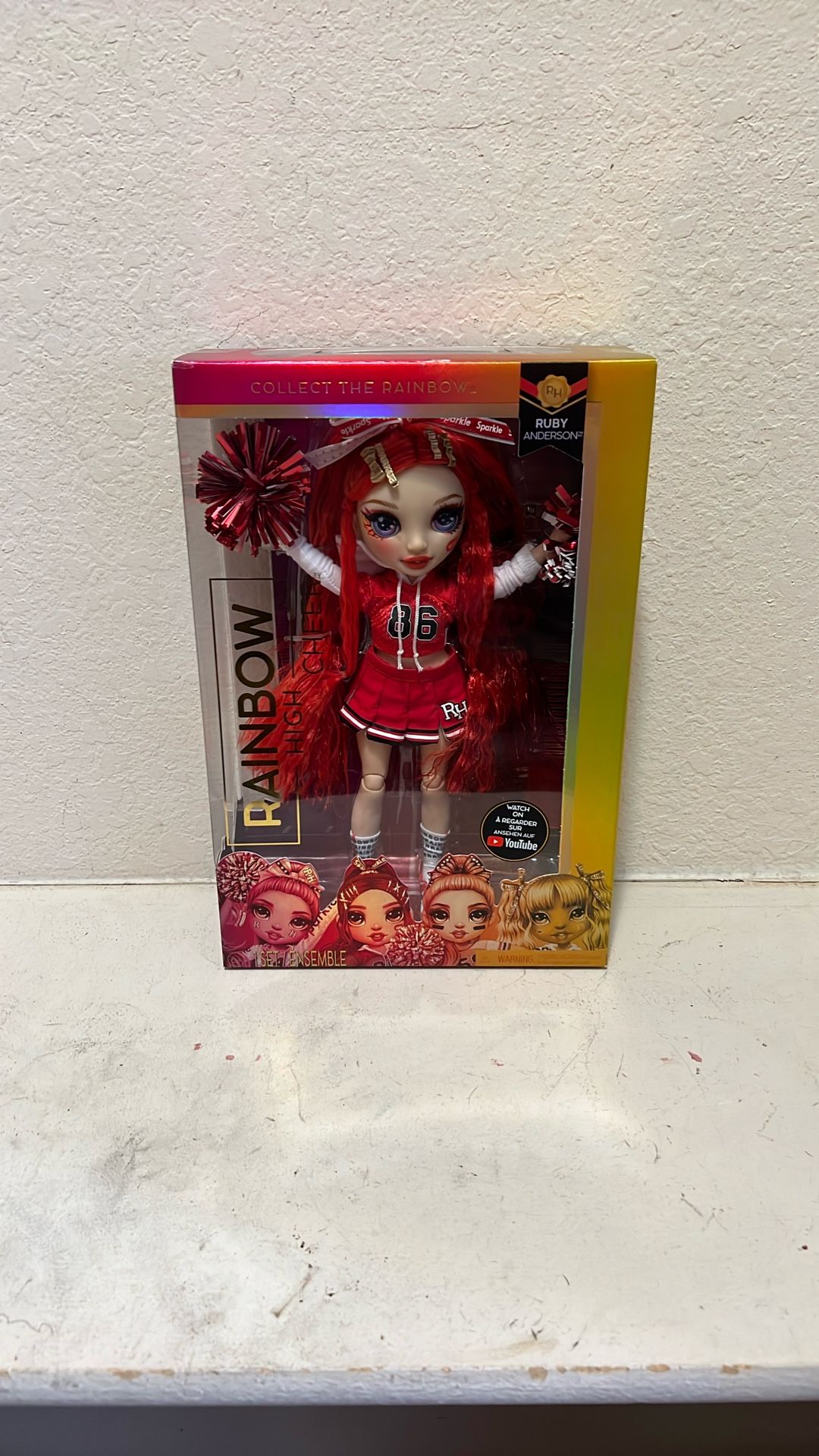 Rainbow High Cheer Ruby Anderson – Red Fashion Doll with Pom Poms, Cheerleader Doll, Toys for Kids 6 12 Years Old