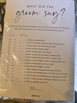 Bridal shower games