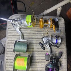 fishing poles  and reels reels ect
