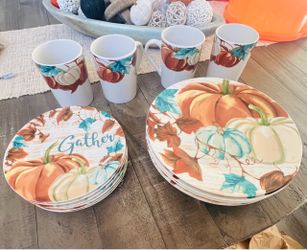 Fall Thanksgiving Plates and Cups