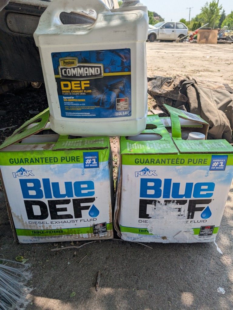 7.5 Gallons Of DIESEL EXHAUST FLUID (One 2.5 Gallon Preston Command Def; Two 2.5 Gallons Of Peak Blue Def)