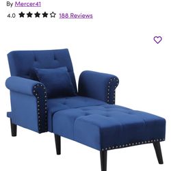 Doraville Slipcovered Velvet Chaise Lounge