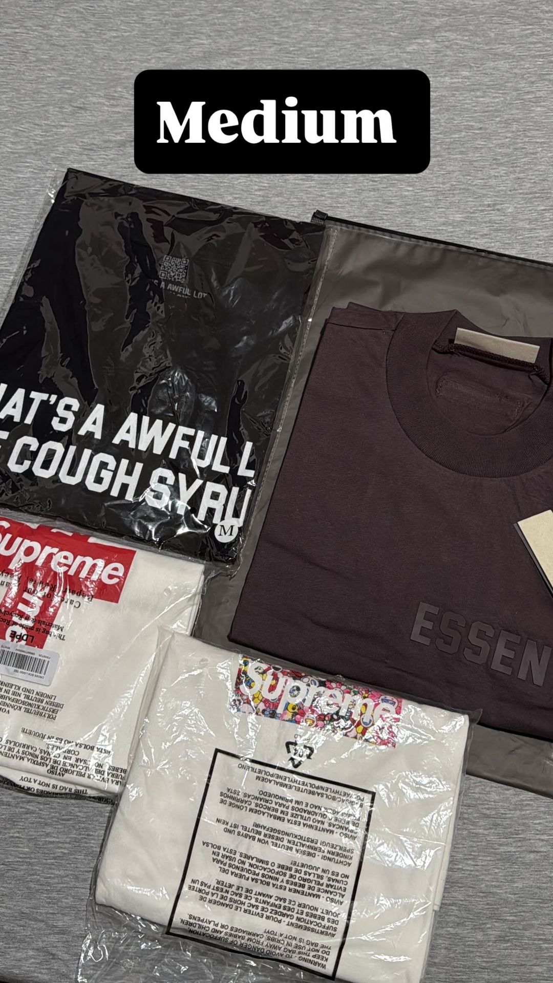 Essentials, Alocs, Supreme Shirts