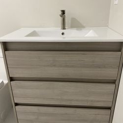 Sandy Gray Bathroom Vanity