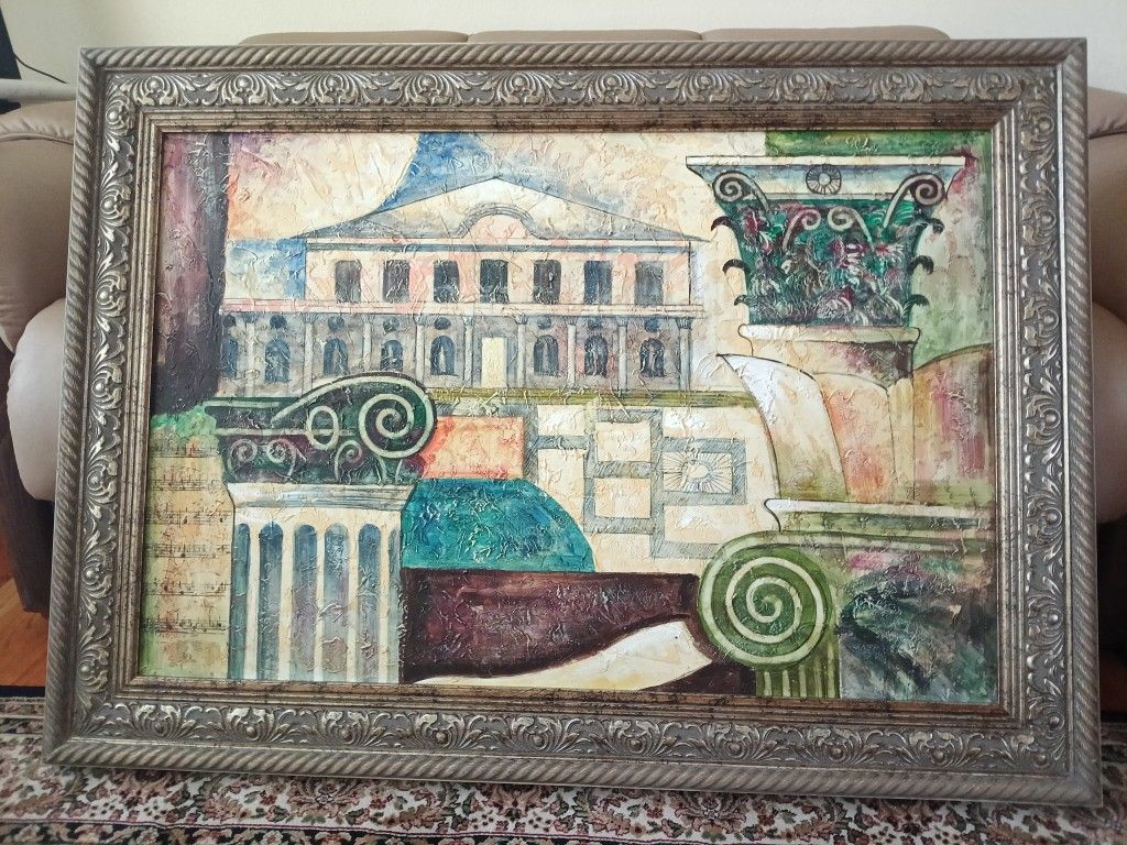 Painting of Abstract Music Hall 42.5" x 31" 