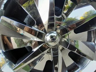 Chrome 24 Inch Rims With Tires.