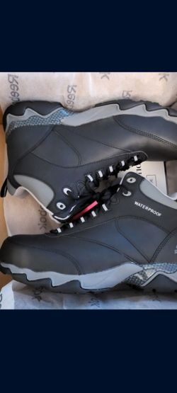 Steel Toe Work Shoes Reebok Waterproof, Reflectors, Very Comfortable Two Pairs 10.5 Wide Used  & 10 Wide New 