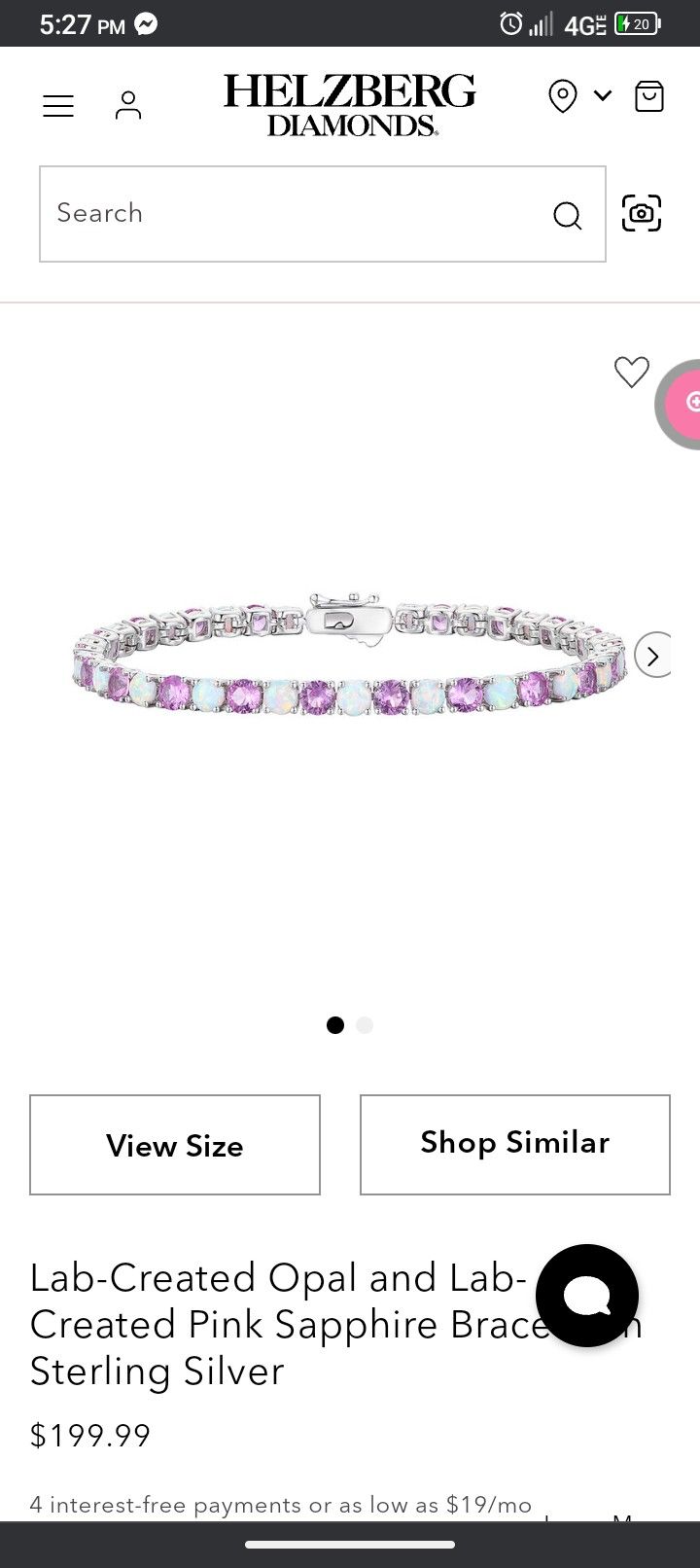 Helzberg Opal And Pink Sapphire Bracelet 
