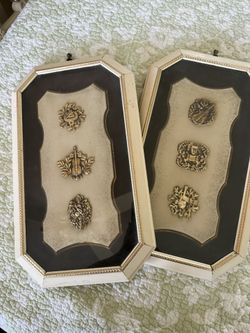 Hollywood Regency Musical Decor Wall Plaques (pair)