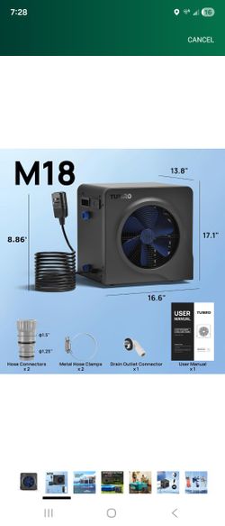 Brand New TURBRO 18,000 BTU Swimming Pool Heat Pump