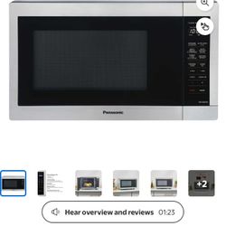 Panasonic 1.3 cu ft Countertop Microwave Oven in Glass Door