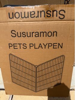 Susuramon 24” Pet Playpen Exercise Pen – 6-Panel Dog & Small Animal Fence