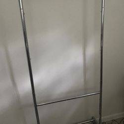 Sturdy Double Clothes Rack Side Hangers Shoe Storage No Tools Needed 