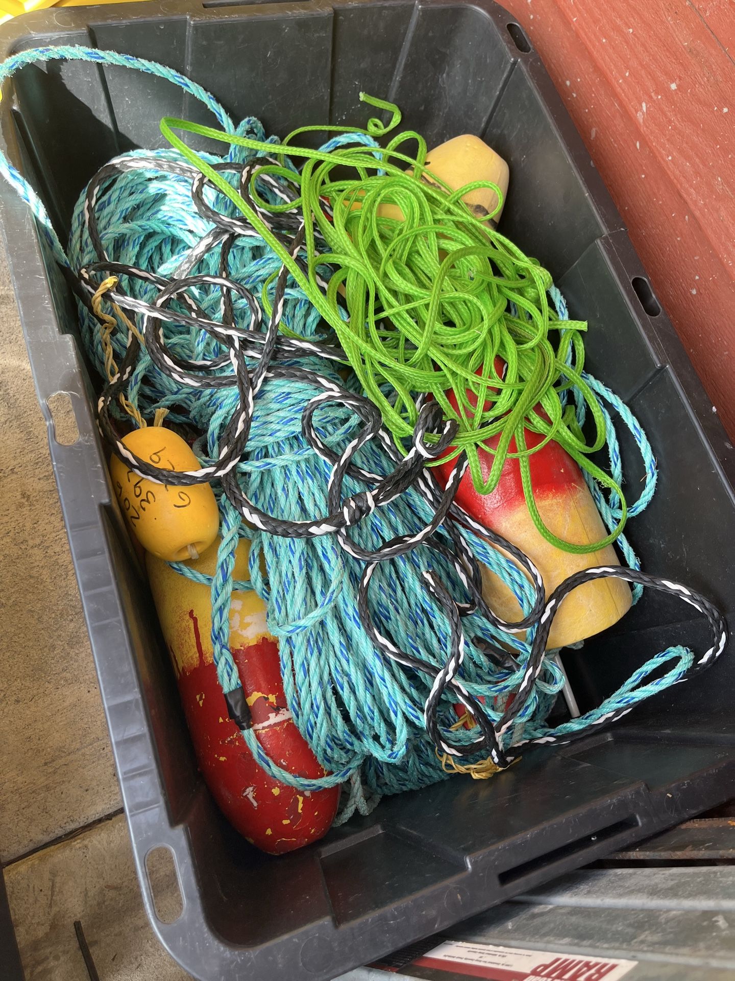 Super Ropes Box $10 super cheap! Box of Marine/boat ROPE lines buoys: trap/anchor ropes ...