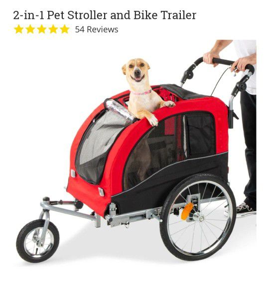2 N 1 Pet Stroller With Bike Trailer