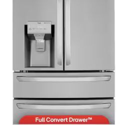 30 cu. ft. 4-Door French Door Refrigerator Full Convert Drawer, Smart Cooling and Craft Ice, Print Proof Stainless Steel