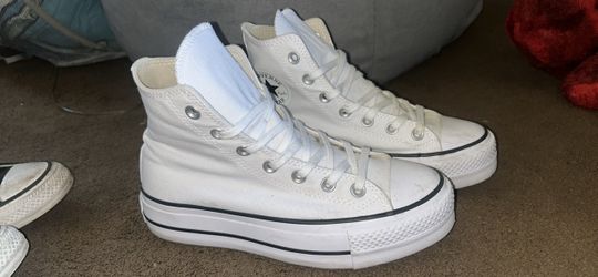 White Platform Hightop Converse